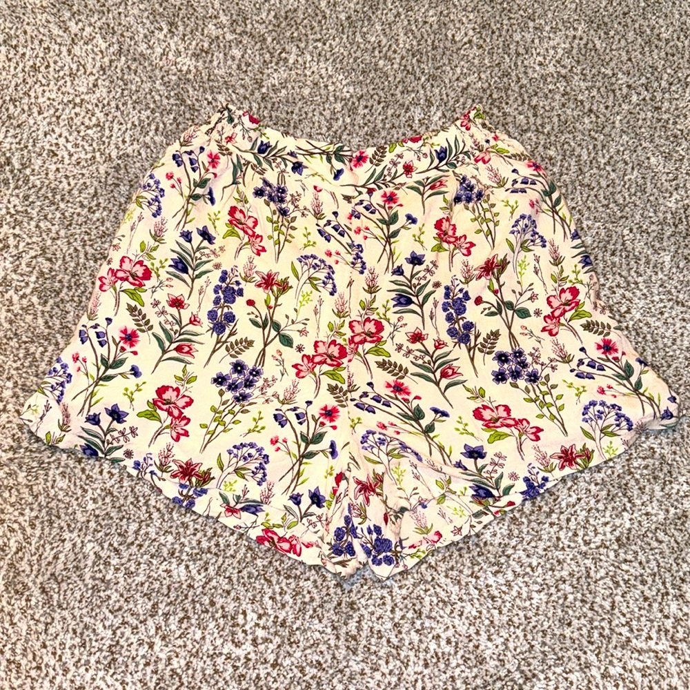 miami Cream Floral High-Waist Women’s Shorts